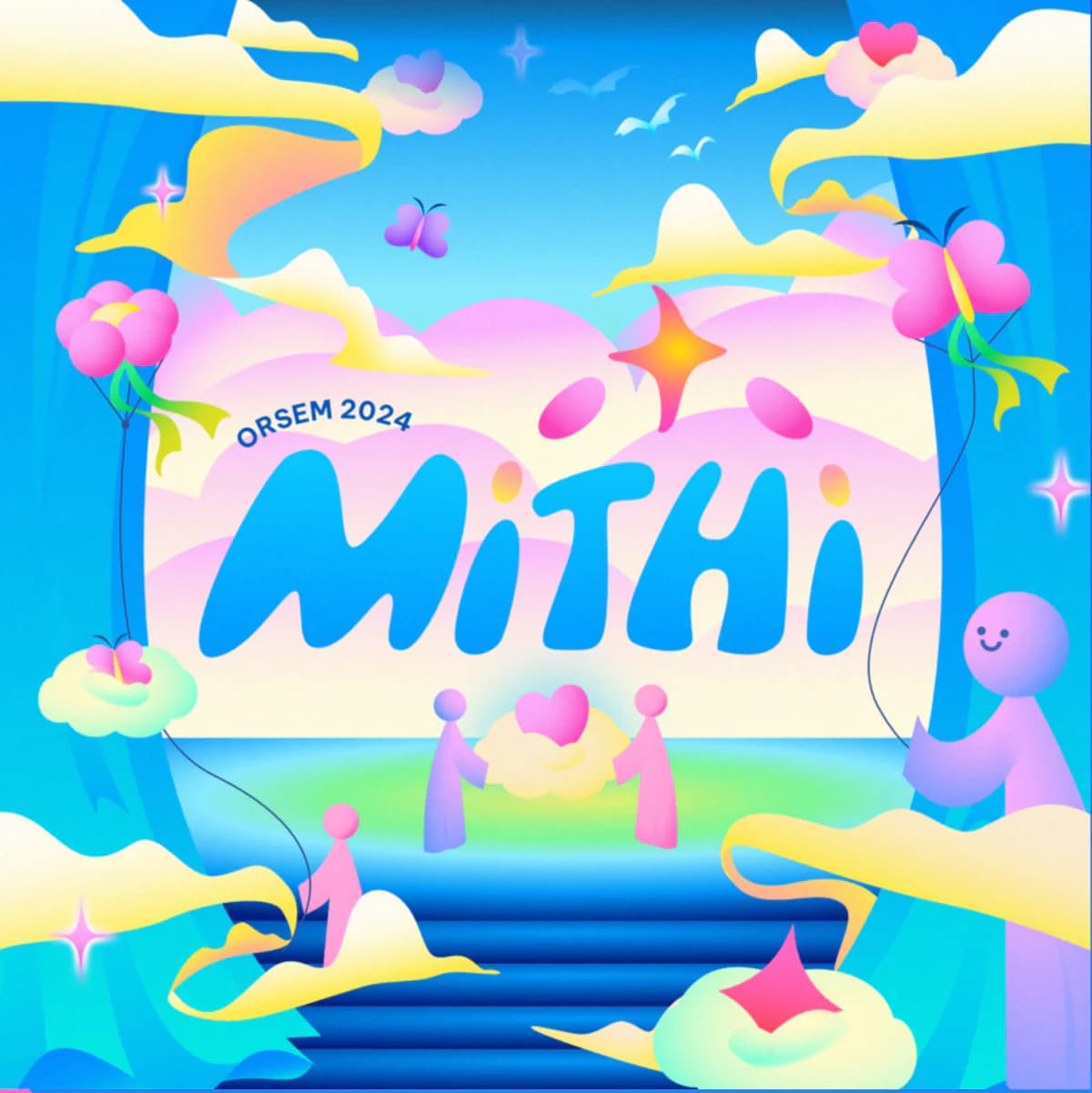 Original Mithi theme proposal with welcoming figures and flowers